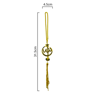 642189 Decorazione Islamica per Ramadan ed Eid, Pendente Ornamentale Piccolo in Metallo Dorato <span class=keywords><strong>con</strong></span> Design a <span class=keywords><strong>Mezzaluna</strong></span> e <span class=keywords><strong>Stella</strong></span>, Nappa <span class=keywords><strong>con</strong></span> Perline di Cristallo Impermeabile - Product Image 5