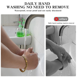 Vàng Thép Không Gỉ Chuỗi Vòng Đeo Tay Người Đàn Ông Của Phong Cách Cho Hiện Đại Nam Tính Thời Trang Và Hàng Ngày Mặc Đồ Trang Sức Mỹ Vòng Đeo Tay - Product Image 2