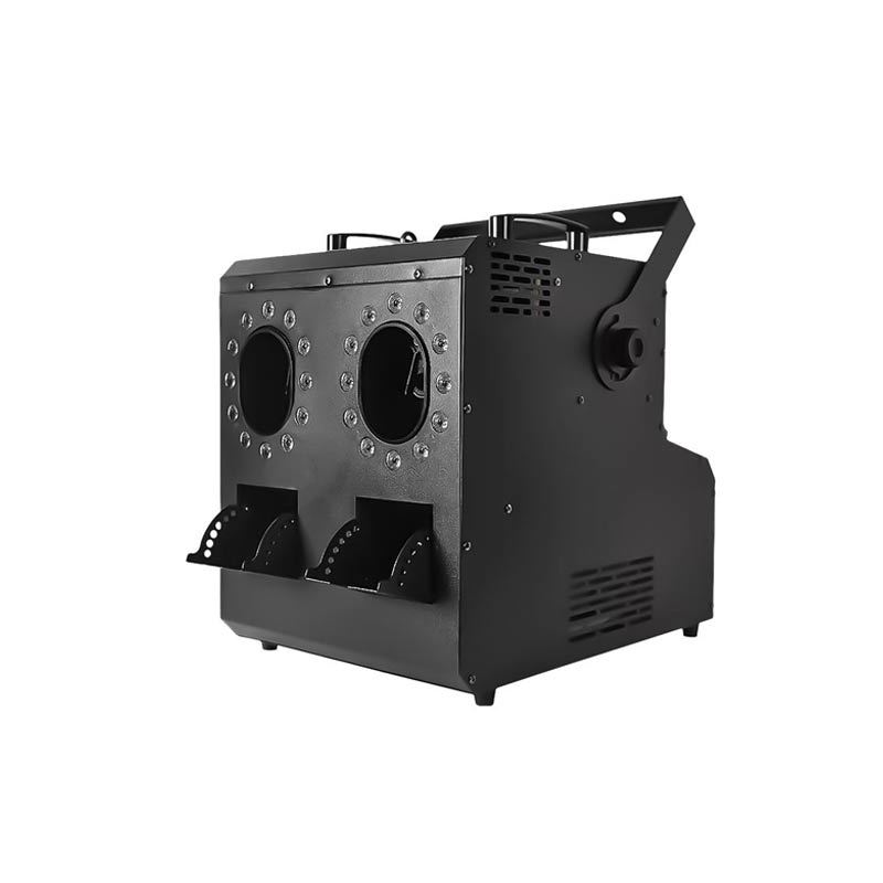 2 Head 2000W RGB 3-in-1 Stage Light Smoke Machine Remote Control LED Bubble Fog for Party Wedding Disco Electric Power DMX512