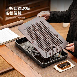 Plateau à thé, petite table à thé, plateau de drainage, service à thé, soucoupe à thé de bureau, ensemble de thé, petit service à thé Kung Fu, table de préparation du thé - Product Image 6