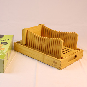 Bán buôn có thể gập lại bánh mì tre <span class=keywords><strong>Slicer</strong></span> với Crumb Catcher khay Baking & Pastry công cụ - Product Image 4