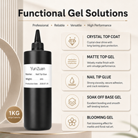Yunzuan Vente en gros 1KG 3KG 5KG Gel à ongles en vrac, Top Coat Mat Cristal, Gel de Base, Colle pour Ongles, Gel Blooming OEM ODM
