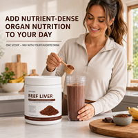 Complément alimentaire en poudre de foie de bœuf, marque privée, nutrition intégrale, 300g, enrichi en protéines, vitamine B12, fer et cuivre, pour la consommation quotidienne