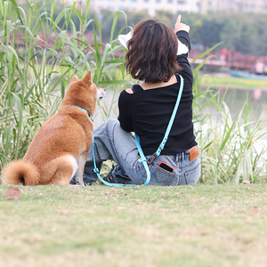 Correas recubiertas de lujo para mascotas largas manos libres sólidas personalizadas ajustables PVC impermeable doble dos Clip PVC correa para perros 4 en 1 - Product Image 6