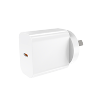 Cargador GaN de 45W PD3.1 con Puertos Duales USB-A + Tipo-C, Enchufe UK Ignífugo, Certificado CE, Cargador de Pared, Cargador de Viaje