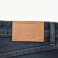 Etiquetas de Cuero Genuino Personalizadas, Ecológicas, con Logotipo Grabado, para Jeans, Accesorios de Ropa, Fabricante OEM