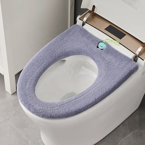 Housse de siège de <span class=keywords><strong>toilette</strong></span> élastique-Coussin doux en fibre lavable avec installation facile, protecteur de couvercle de <span class=keywords><strong>toilette</strong></span> confortable et durable - Product Image 1
