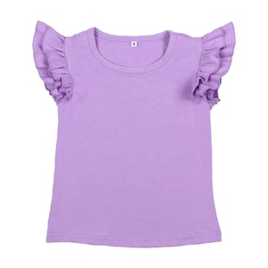 Haute qualité été multicolore coton bébé filles <span class=keywords><strong>enfant</strong></span> en bas âge enfants enfants hauts t blanc flutter <span class=keywords><strong>fille</strong></span> chemises - Product Image 3
