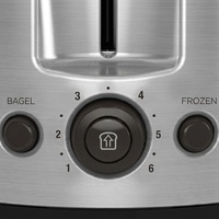 Grille-pain électrique domestique automatique en acier inoxydable à 2 tranches, à fentes larges, avec fonction pop-up et 6 réglages pour pain grillé