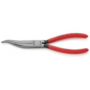 KNIPEX - 38 31 200 Pince mécanique noire atramentisée, tête polie, poignées en plastique pointe incurvée PINCE ET COUPE - Product Image 1