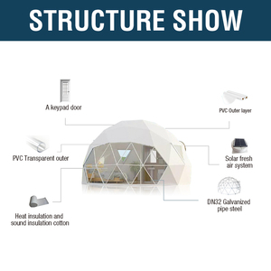 AOYU-Tente dôme géodésique à projection pour for1-2 personne, tente géodésique, dôme pour le glamping, avec puits de lumière, <span class=keywords><strong>360</strong></span> - Product Image 4