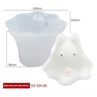 Moules à pudding en silicone 3D en forme d'animaux de dessin animé, faciles à manipuler, sûrs pour les enfants, pour la préparation de desserts