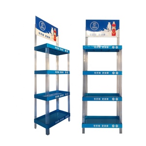 Custom <span class=keywords><strong>Store</strong></span> Design colore blu 4 livelli di altezza su misura scaffale in plastica scaffali espositore per minimarket - Product Image 1