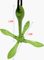 Kit d'ancre de kayak vert Accessoires d'ancre pliants avec corde pour la pêche Kayak Canoë Jet Ski SUP et bateau