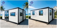 Maison conteneur préfabriquée extensible de 20 pieds, prête en 3 heures, 3 chambres, 2 salles de bain, luxe, galvanisée, maison bungalow déplaçable