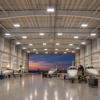 Hangar d'hélicoptères en structure métallique pour la construction de bâtiments aéronautiques préfabriqués et les projets de stockage d'avions