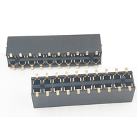 Connecteur femelle 2,54 mm H7.0 ODM double rangée 20 broches SMT plaqué or à broches rondes pour fabricant de circuits imprimés