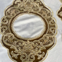 Nappes en lin de qualité supérieure pour table à manger, écologiques, avec dentelle brodée, toucher velours, pour décoration de mariage et de Noël