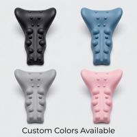 Oreiller de massage ergonomique personnalisé en PU pour étirement cervical, soulagement des douleurs cervicales et alignement de la colonne vertébrale, OEM/ODM, jaune, découpe sur mesure