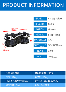 Accesorios para Auto, Soporte para Pegatinas en el Tablero y Portavasos/Portabebidas de Fibra de Carbono y Cromo, Marca Carfu - Product Image 6
