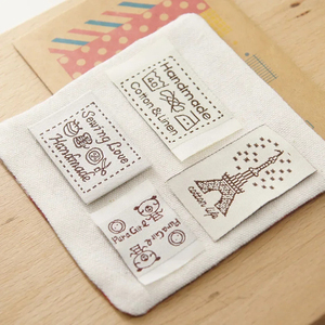 Étiquettes tissées <span class=keywords><strong>Zakka</strong></span> faites à la main populaires japonaises et coréennes, accessoires vestimentaires, accessoires d'autocollants en tissu bricolage à coudre - Product Image 4