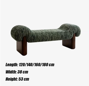 Banco Minimalista Italiano <span class=keywords><strong>de</strong></span> <span class=keywords><strong>Madera</strong></span> Maciza con Chenilla Jacquard, Pieza <span class=keywords><strong>de</strong></span> Diseño <span class=keywords><strong>para</strong></span> Sala <span class=keywords><strong>de</strong></span> Estar, <span class=keywords><strong>Pie</strong></span> <span class=keywords><strong>de</strong></span> <span class=keywords><strong>Cama</strong></span> y Entrada - Product Image 6