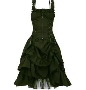 Hot Sale Lolita Gothic Ball Rok Kanten Jurk Voor Vrouwen Vintage Goth Steampunk Retro Prinses Mouwloze Rok Halloween Kostuum