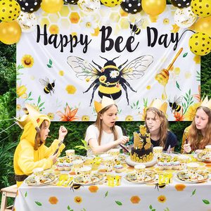 Assiettes et serviettes Bee Party - Fournitures de fête Happy Bee Day pour enfants, ensemble de vaisselle sur le thème des abeilles - Product Image 6