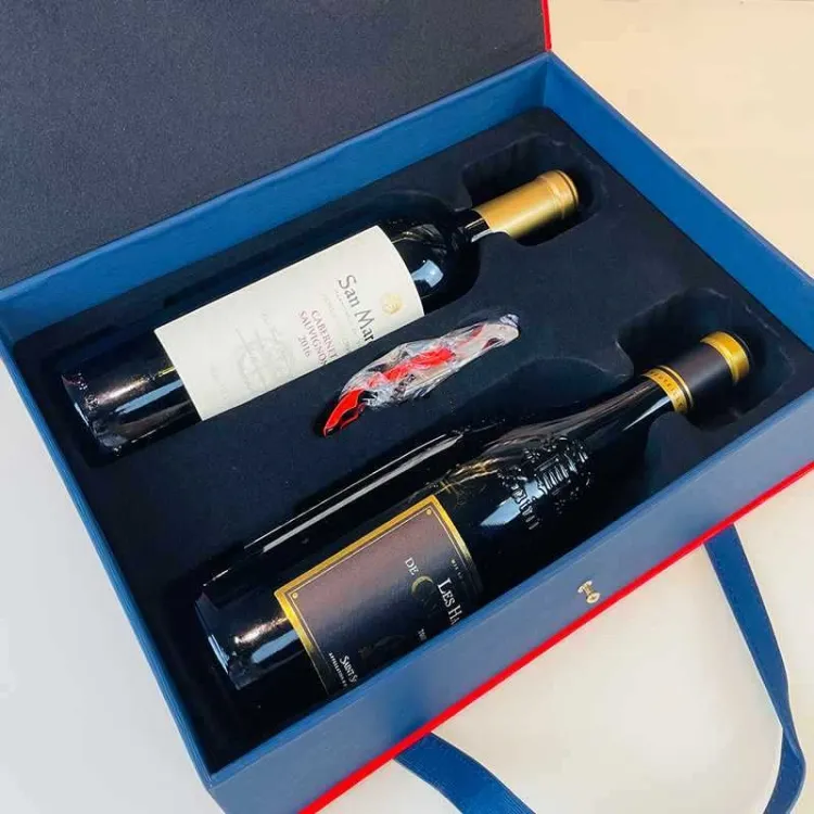 Ensemble ouvre-bouteille en carton de luxe de haute qualité en vrac coffret cadeau avec poignée en PU