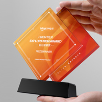 Nouveau design Trophée miniature en cristal noir étoile Trophée pour la coopération commerciale, les conférences et les prix de célébration pour les événements sportifs