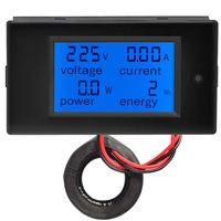 Peacefair pengukur energi listrik, PZEM-061 4in1 AC fase tunggal LCD Panel pengukur watt voltameter Kwh untuk rumah dengan CT