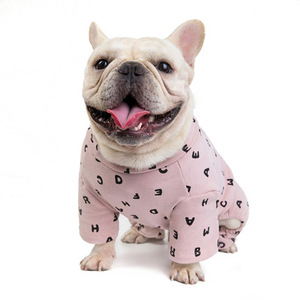 Offre Spéciale <span class=keywords><strong>Bouledogue</strong></span> Français Velours Pyjamas Chaud Doux Lettre Imprimé Chiot Chien Vêtements Pet Vêtements Salopette Coton Chien Pyjamas - Product Image 3