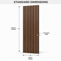 Panneau mural acoustique en lattes de bois de qualité supérieure, absorption acoustique, support en feutre PET, panneaux muraux décoratifs en bois, design d'espace commercial