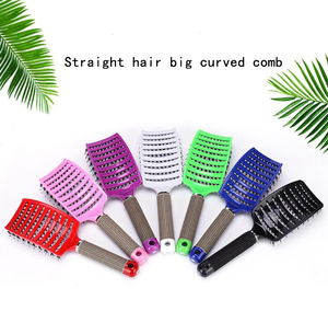 Brosse à cheveux professionnelle pour <span class=keywords><strong>coiffeur</strong></span>, peigne incurvé grand format, brosse à palettes pour femmes avec poils et nylon, outils de coiffure pour salon - Product Image 2