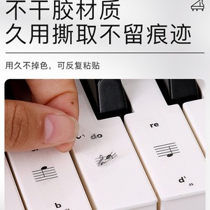 Piano Keyboard Sticker 88/61/54 <b>Keys</b> Universal Electronic Piano Note <b>Labels</b> Music Notes Name Tags - Product Image 4