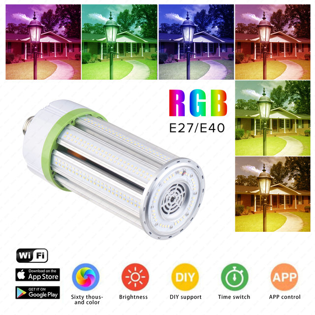 BBIER Warehouse Lighting 50W 60W Remote Control Aluminum 5000K Daylight CRI 80 Dimmable 360 LED Corn Light
