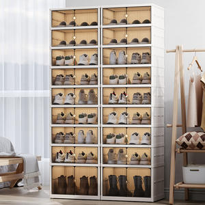 Organizador de Sapatos Dobrável de 9 Camadas, Fácil de Instalar, Armário de Sapatos de Plástico em Uma Peça, Organizador de Sapatos de Plástico com Logotipo Personalizado - Product Image 1