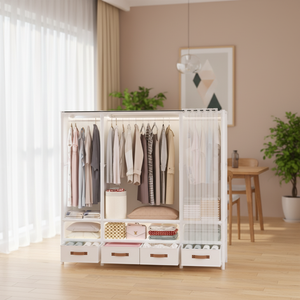 Schlafzimmer-Kleiderschrank, Flur-Aufbewahrungsschrank für Mietwohnungen, Organisations-Schrank, Mehrstöckiger Japanischer Stoffschrank - Product Image 5