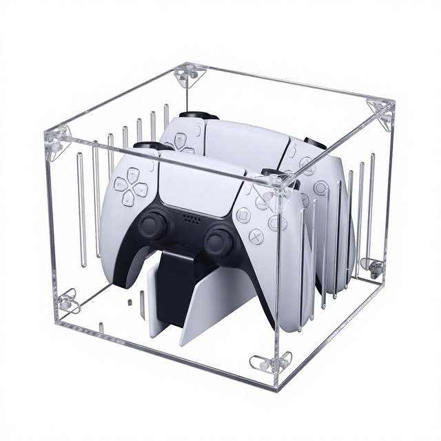 Clear Acrylic Game Controller Dust Cover,  Gamepad Storage Display Box for PS5 Xbox Gaming Desktop Collection Organizer