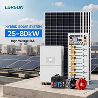 Système solaire complet 25KW 50KW 80KW, système solaire hybride 80000W, système de stockage d'énergie solaire 50000 Watts avec onduleur Deye