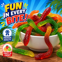 Bonbons gélifiés en forme de serpent à sonnette réaliste, saveur fruits mélangés, grande simulation d'animal, bonbons gélifiés moelleux et masticables pour les fêtes d'enfants