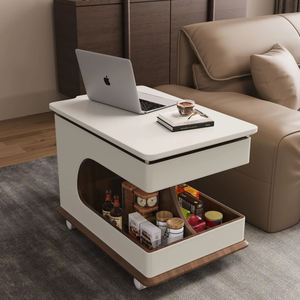 โต๊ะข้างอเนกประสงค์ปรับระดับความสูงได้ โต๊ะกาแฟทันสมัย ดีไซน์หรูหรา พร้อมตู้เก็บของ สำหรับห้องนั่งเล่นและบ้าน - Product Image 5