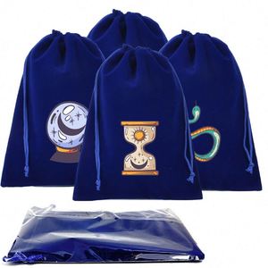 Bolsa Protectora de Terciopelo 2026 con Diseño Estampado, Reciclable, para Juegos de Mesa, Dados, Cartas de Tarot, con Cordón - Product Image 3