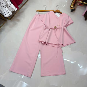 Conjunto de Pantalones Anchos y Chaleco con Cinturón de Alta Gama para Mujer, Estilo Casual de Verano, Marca IStapromo Gifts - Product Image 2