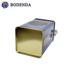Vente chaude Rectangle Boîte En Métal Avec Serrure Et Fenêtre Snack Emballage Alimentaire pour Thé Cookie Chocolat Numéro De Modèle Peut - Product Image 3