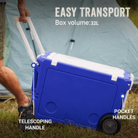 Glacière pliable 32L, glacière portable, doublure en PP de qualité alimentaire, pique-nique, voyage, couleur personnalisée, OEM ODM
