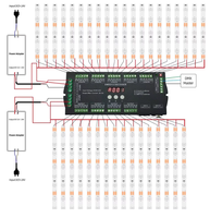 Affichage numérique 36 canaux DMX512 Décodeur à tension constante Pilote DMX pour bande lumineuse LED RGBW 4CH * 9 groupes Connecteur XLR 36 C