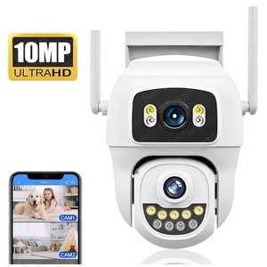 Caméra de surveillance extérieure sans fil IP Wifi 5K 10MP à double objectif PTZ avec détection humaine IA et suivi automatique - Product Image 1