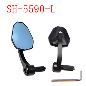 Mingliangxin Rétroviseurs de moto SH-5590 en aluminium CNC universels pour montage sur guidon noir - Product Image 5