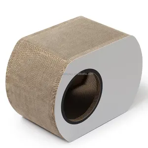 Rascador grande de cartón corrugado para gatos, almohadilla para rascar para gatos de interior y protector de muebles hecho de papel duradero